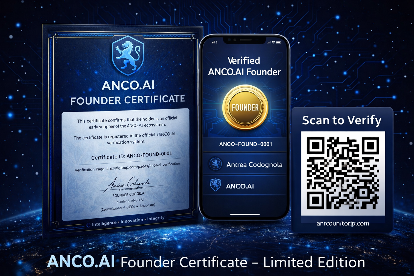 ANCO.AI Founder Certificate – Limited Edition