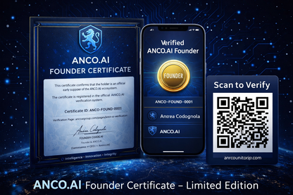 ANCO.AI Founder Certificate – Limited Edition